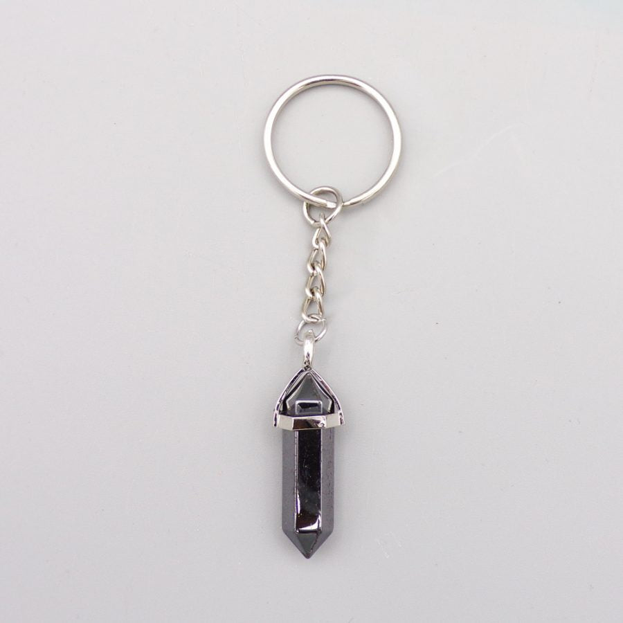 Double Pointed Hematite Keyring